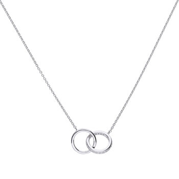DiamonFire Sterling Silver Cubic Zirconia Interlocking Rings Necklace