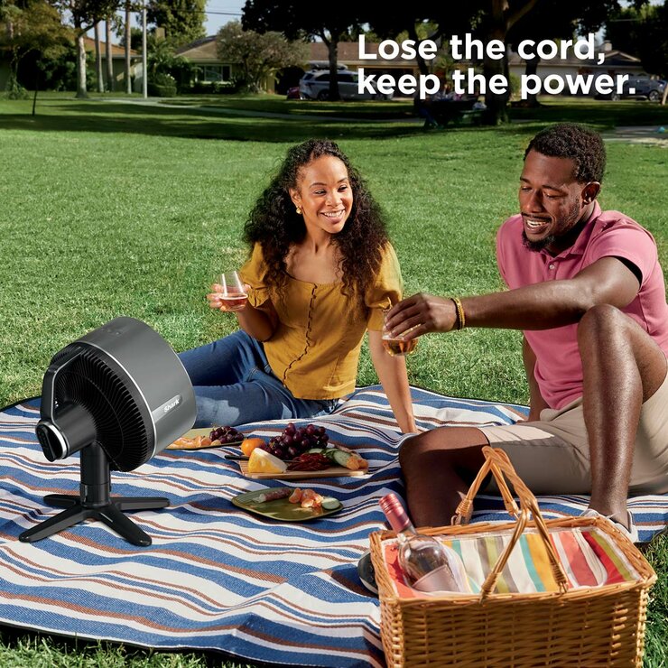 Shark FlexBreeze TableMate Fan in Charcoal, Lifestyle Image
