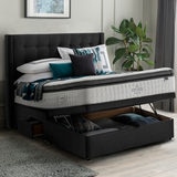 Silentnight Ottoman Divan Base with Bloomsbury Headboard in Ebony, King Size