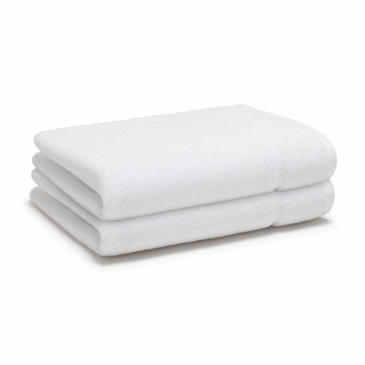 Panda Bamboo & Cotton White Hand Towels, 2 Pack Panda Bamboo & Cotton White Hand Towels, 2 Pack