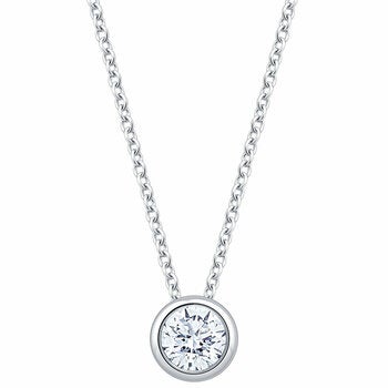 0.30ct Round Brilliant Cut Diamond Solitaire Pendant, 14ct White Gold