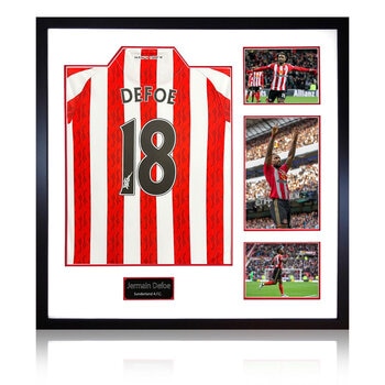 Jermain Defoe Signed Framed Sunderland Football Shirt including 3 Photos