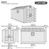 Lifetime 7ft 1" x 13ft 12" (2.16 x 4.27m) Storage Shed - Model 60475