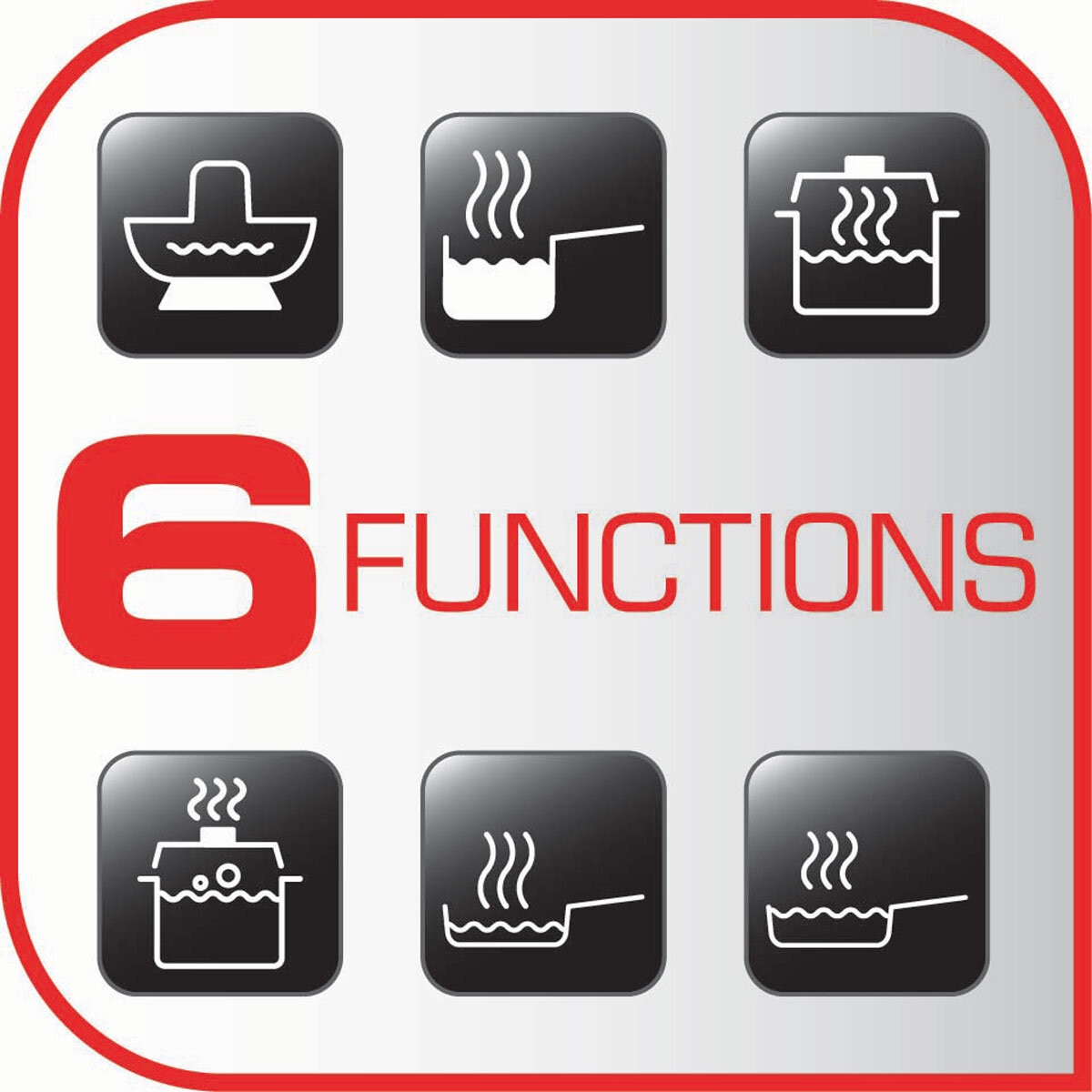 Image describing Tefal Induction hob's 6 functions