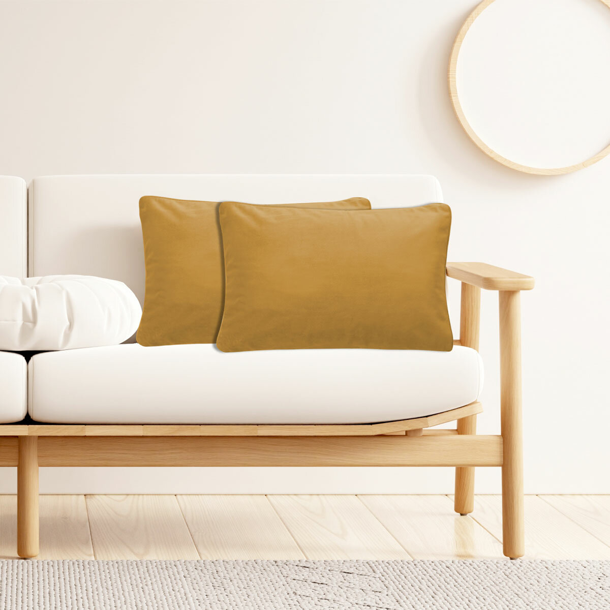 Sutton Place Collection Gold Velvet Cushion 2 Pack, 35 x 55 cm