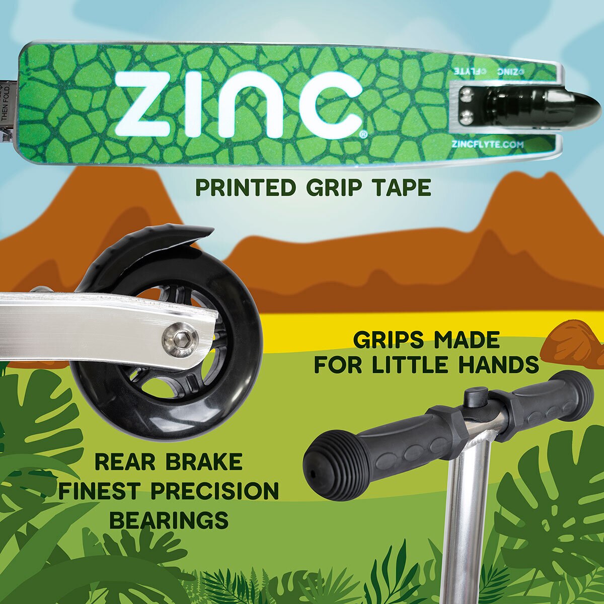 Zinc Flyte Midi 18" Scooter Suitcase, Darwin the Dinosaur
