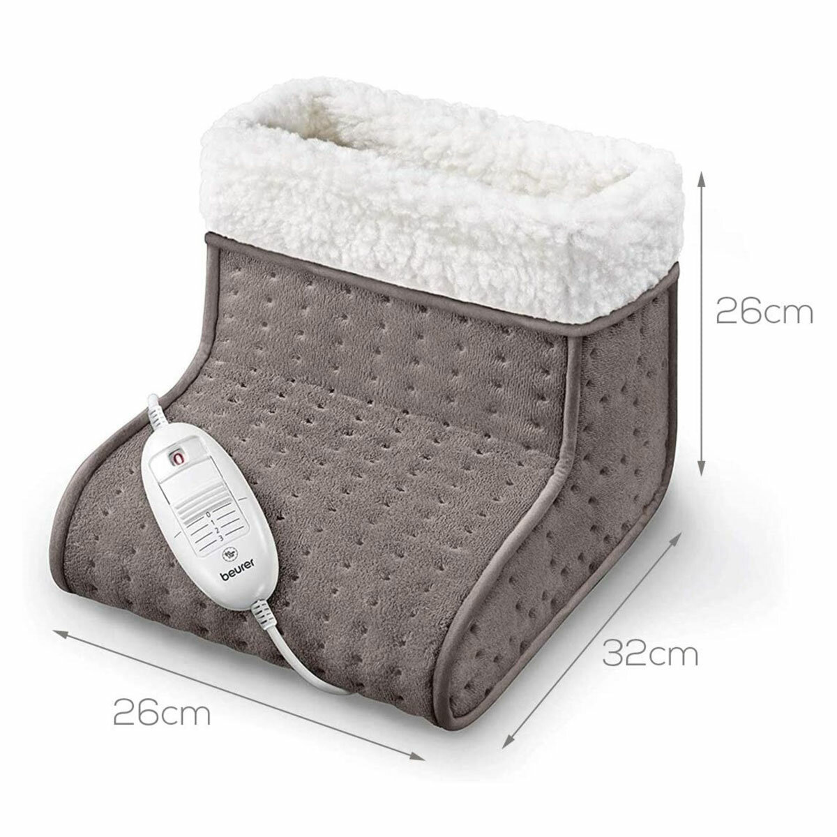 Beurer FW20 Cosy Electric Heated Foot Warmer, Taupe Beurer FW20 Cosy Electric Heated Foot Warmer, Taupe