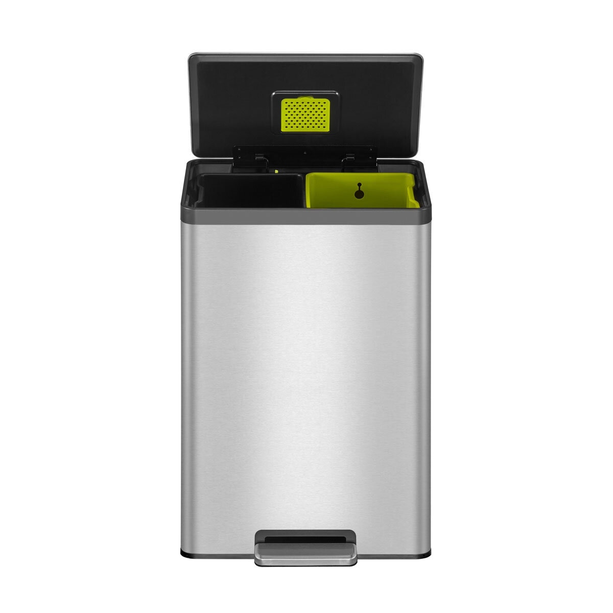 EKO Ecocasa II Recycling Bin 20L+20L in Brushed Steel