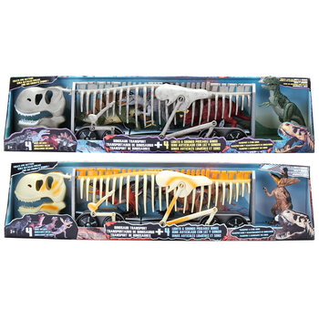 9 Inch (22.9cm) Poseable Dinosaurs & 22 Inch (56cm) Dinosaur Carrier with Lights & Sounds, Pack of  4 (3+ Years)