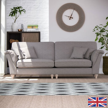 Merchant Grey Fabric 4 Seater Split Sofa