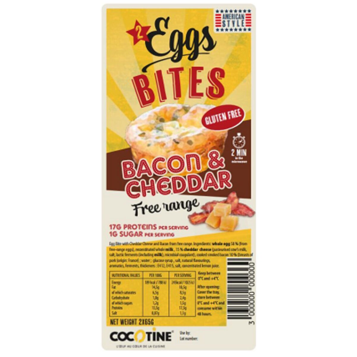 Cocotine Cheddar and Bacon Egg Bites, 4 x 130g Costco UK