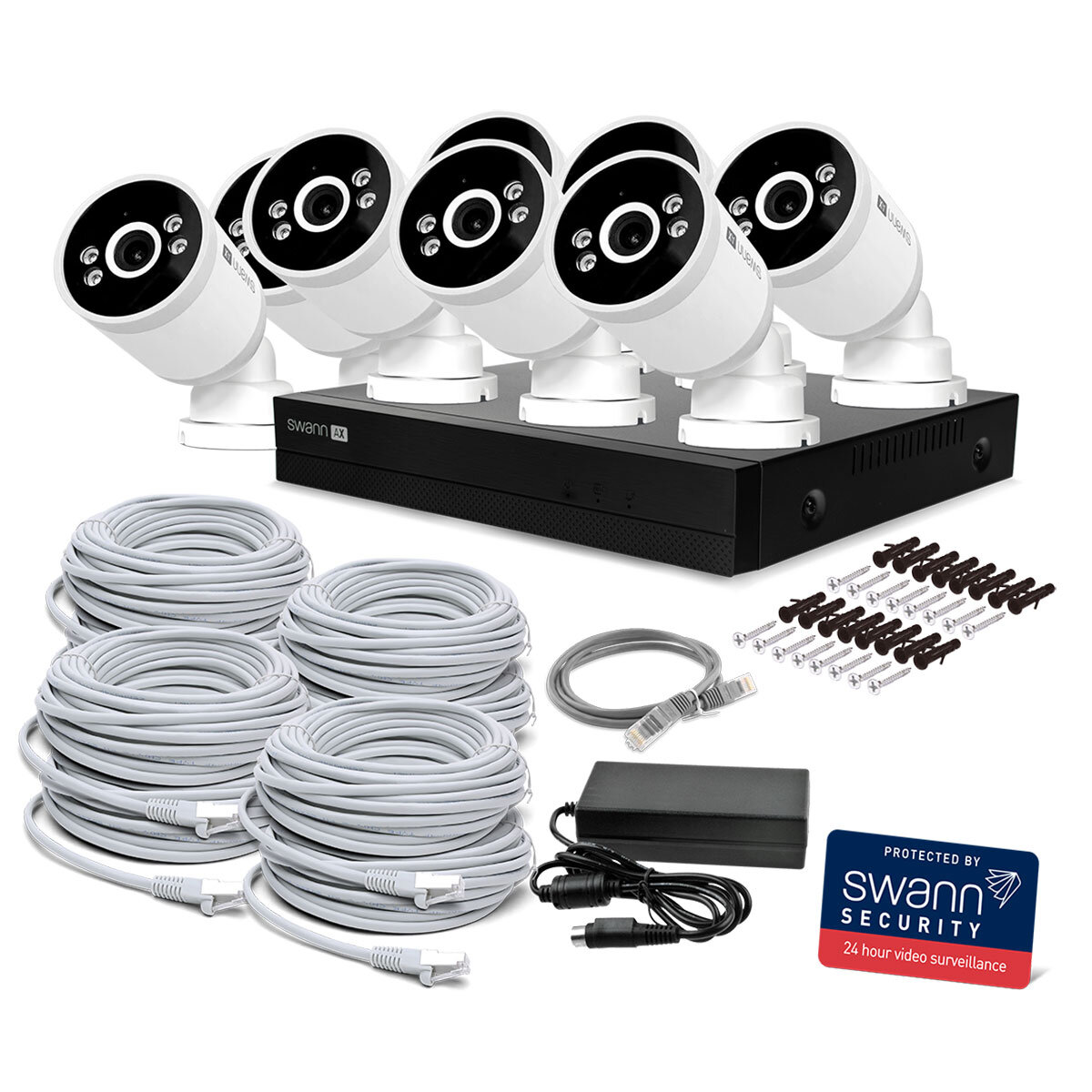 Swann 4K NVR 16 x Channel / 8 x NHD-ADVANXB Bullet Cameras with 2TB HDD SWNVK-16ADVANX8B-EU