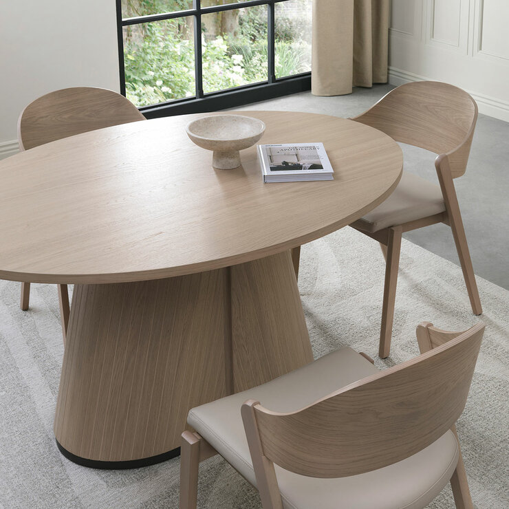 Bentley Designs Vega Scandi Light Oak Dining Table, Seats 6