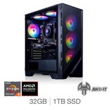 AWD-IT Forge 7 XT, AMD Ryzen 5, 32GB RAM, 1TB SSD, AMD Radeon RX 9070XT, Gaming Desktop PC