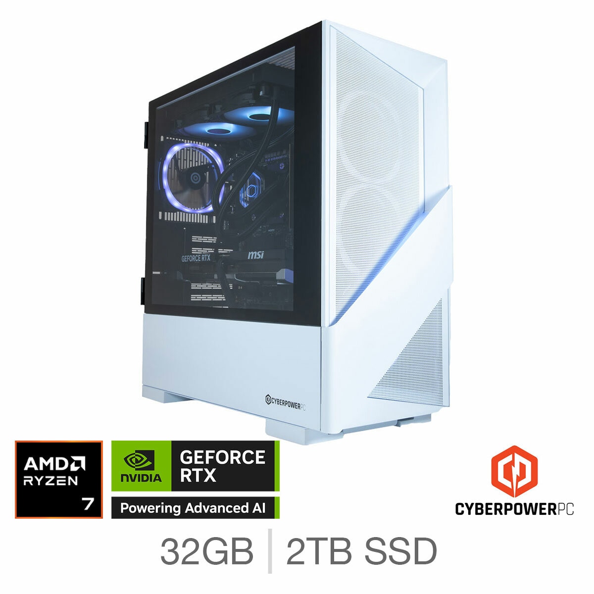 CyberPower, AMD Ryzen 7, 32GB RAM, 2TB SSD, NVIDIA GeForce RTX 5080, Gaming Desktop PC CyberPower, AMD Ryzen 7, 32GB RAM, 2TB SSD, NVIDIA GeForce RTX 5080, Gaming Desktop PC