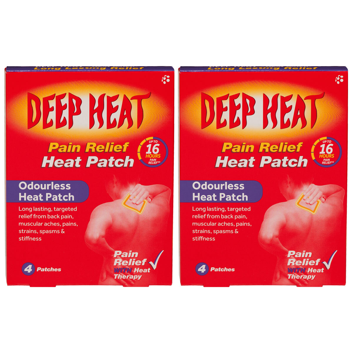 Deep Heat Pain Relief Heat Patch, 2 x 4 Pack