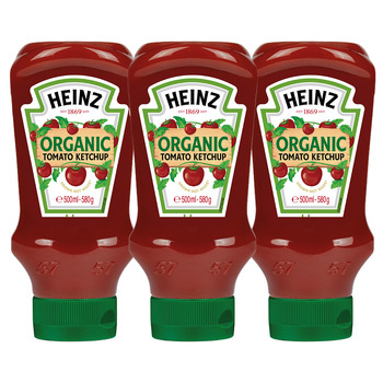 Heinz Organic Tomato Ketchup, 3 x 580g