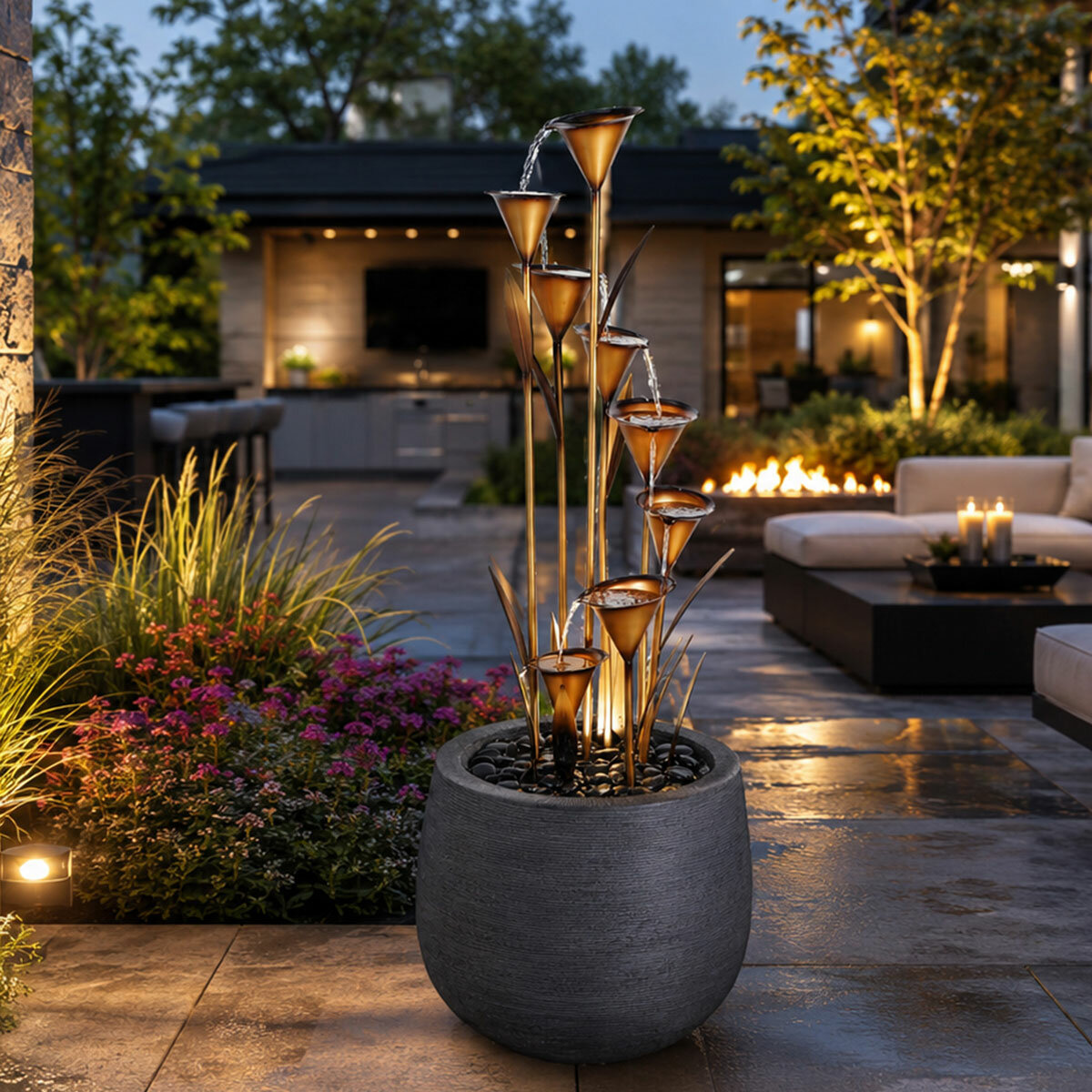 55" (139cm) Cascading Calla Lilly Fountain