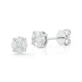 0.50ctw Marquise and Princess Cut Diamond Multi Stone Earrings, 14ct White Gold