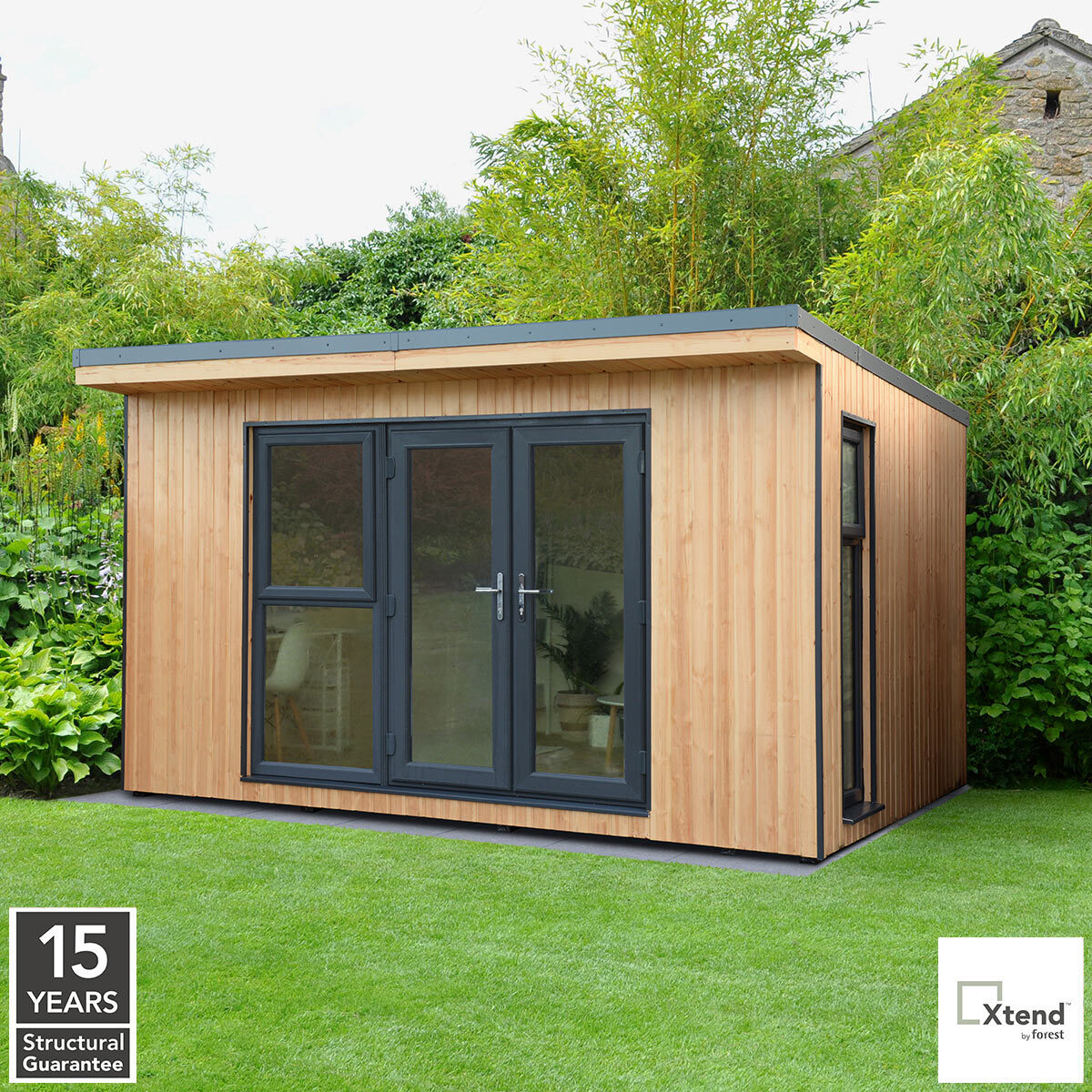 Installed Forest Garden Xtend 4 X 3m Insulated Garden Office