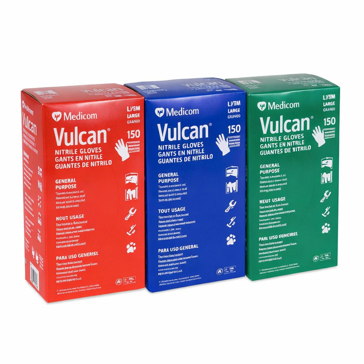 All sizes of Medicom Vulcan Nitrile Gloves