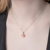 Freshwater Peach Pendant, 18ct White Gold