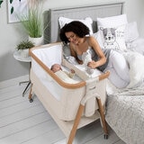Tutti Bambini CoZee Air Bedside Rocking Crib, Walnut & Ecru