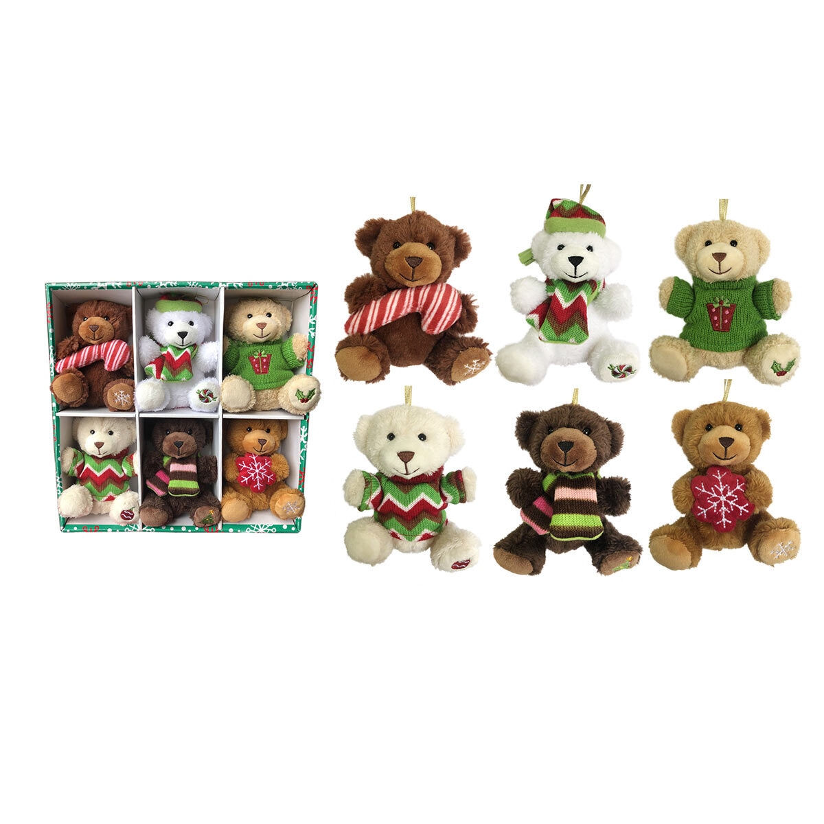 Hugfun 4 Inch (11 cm) Plush Ornament Christmas Tree Decorations 12