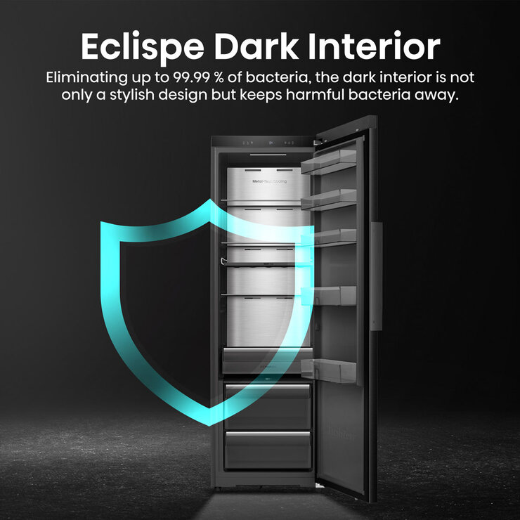 Hisense RL5K370GSFC KitchenFit Upright Fridge, C Rated in Black Steel