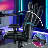 DPS® Centurion Gaming Chair with Adjustable Headrest, Black