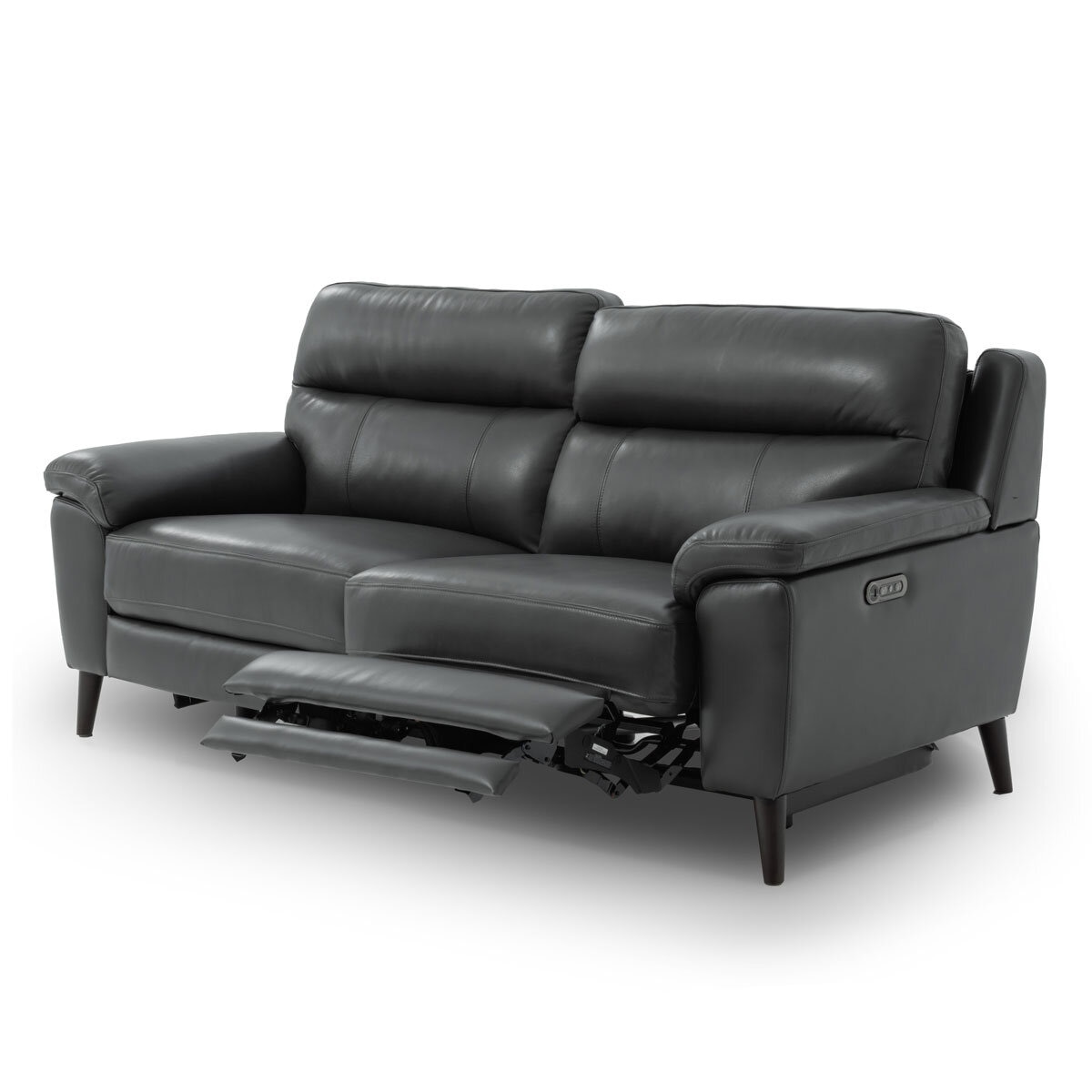 Grace Dark Grey Leather Power Reclining Large 2 Seater Sofa