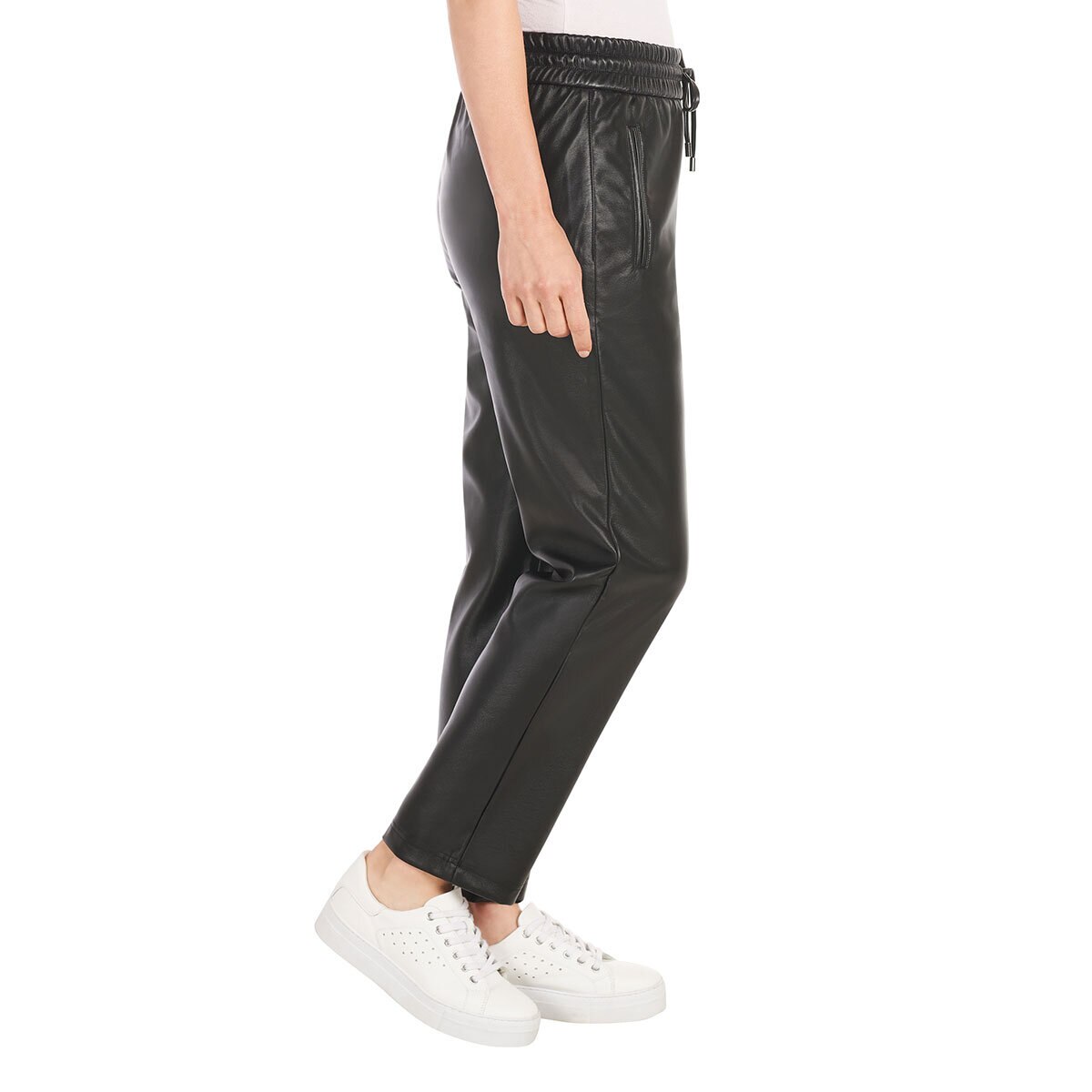 Hilary Radley Faux Leather Pant in Black - Large