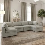 Thomasville Tisdale Beige 6 Piece Modular Fabric Sofa