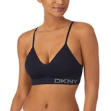 DKNY Seamless Bralette 2 Pack in Black & Sand