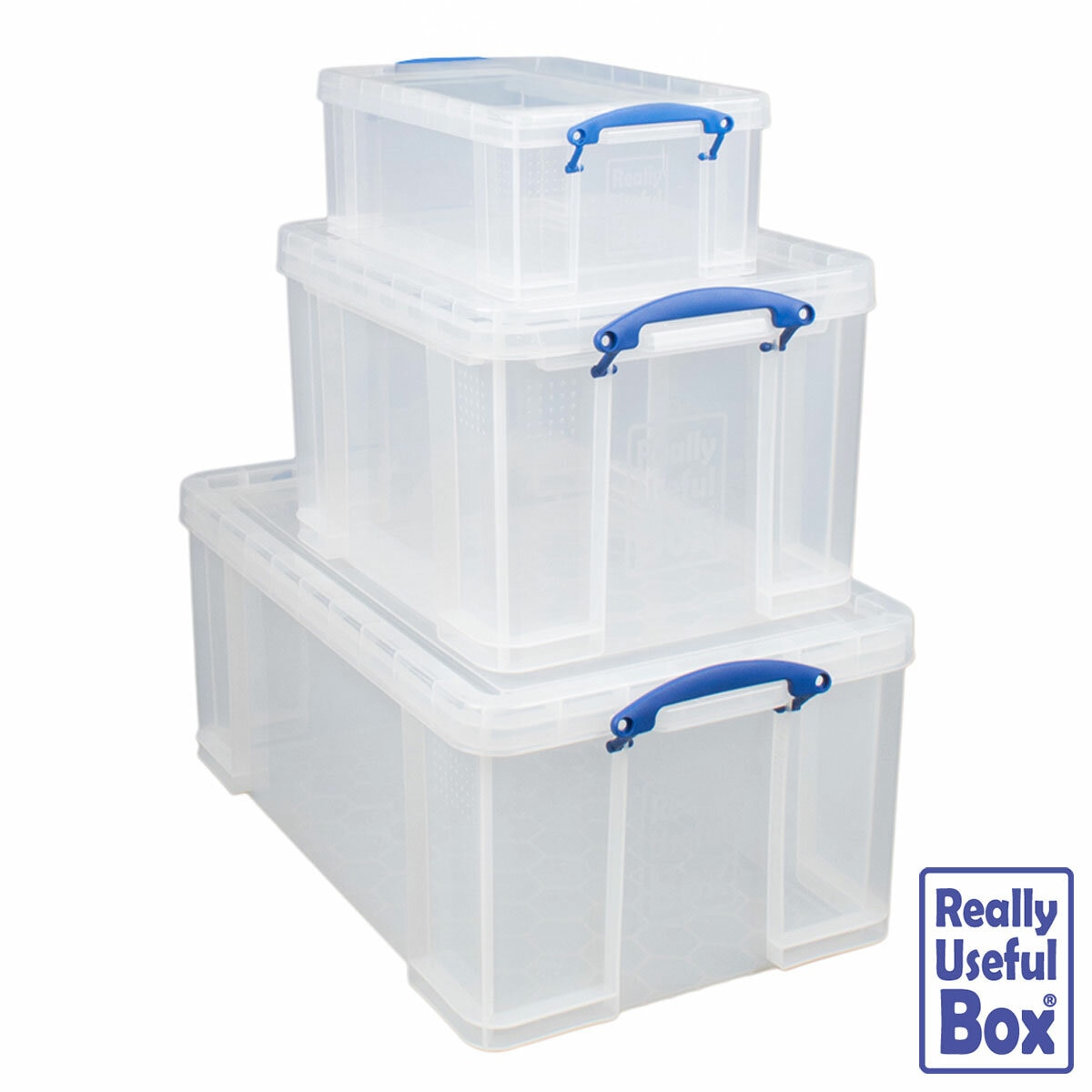 Really Useful Nest of 3 Boxes in 64L, 35L & 9L Really Useful Nest of 3 Boxes in 64L, 35L & 9L