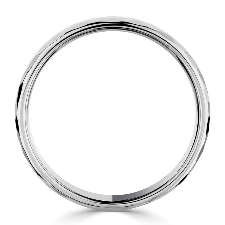 5.0mm Luxury Court Wedding Ring, Hammered Platinum