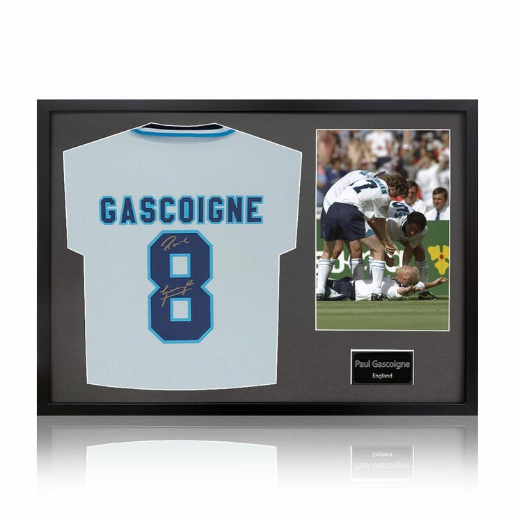 Paul Gascoigne Signed Framed Shirt