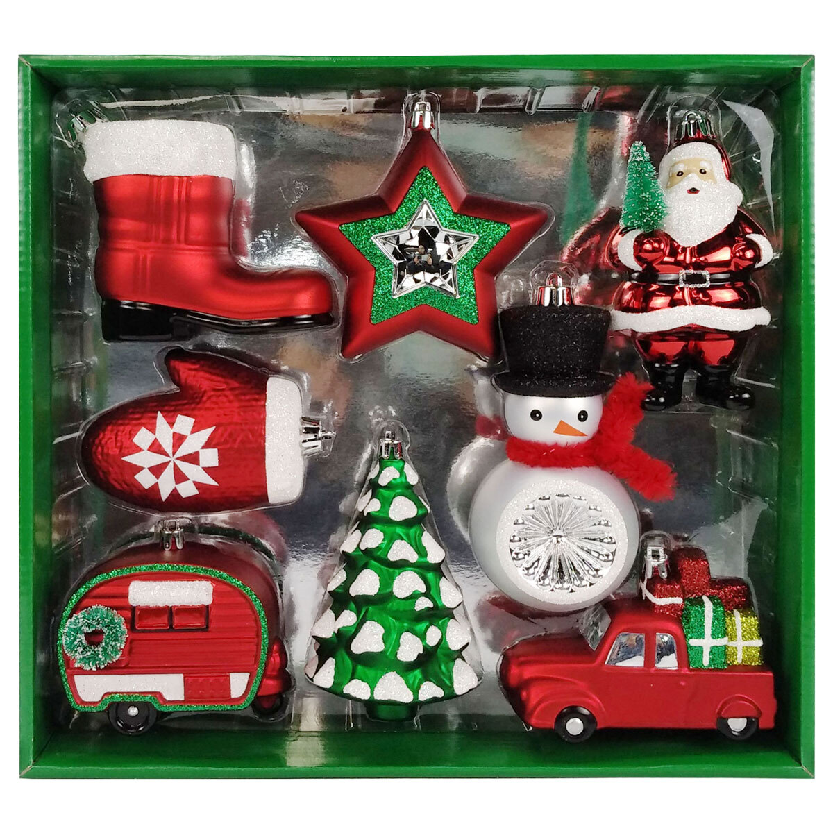 10 cm Shatter Resistant Novelty Christmas Ornaments Set of 8