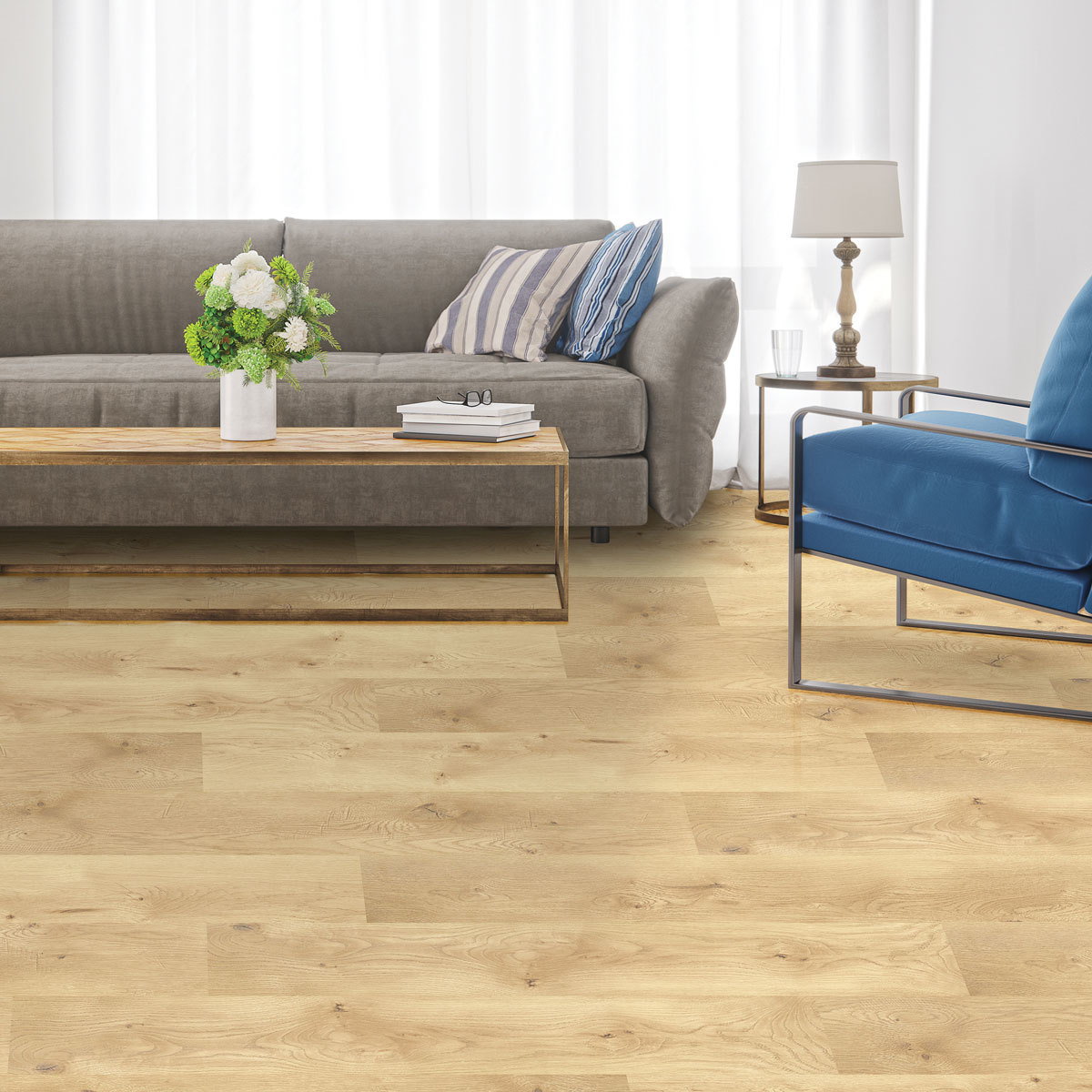 Lifestyle image of flooring used in living room setting
