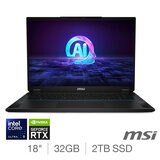MSI Stealth, Intel U9, 32GB RAM, 2TB SSD, NVIDIA GeForce RTX 4070, 18 Inch Gaming Laptop, 9S7-183211-001 at costco.co.uk