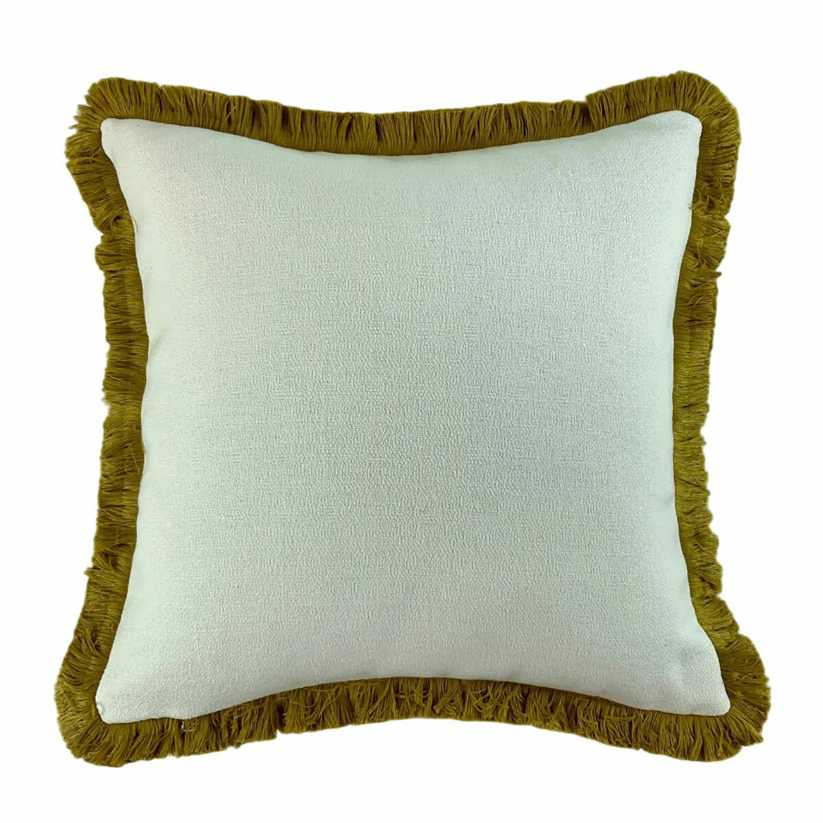Malini Hugo Whiskey Fringed Feather Fill Cushion, 56 x 56 cm