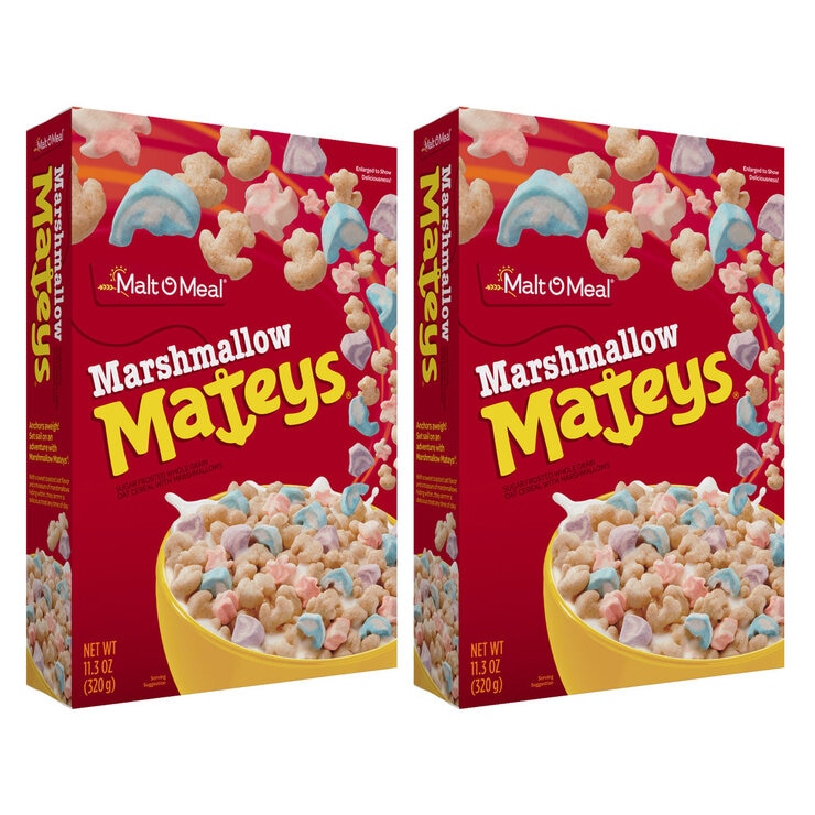 2 boxes of red cereal side by side 2 boxes of red cereal side by side