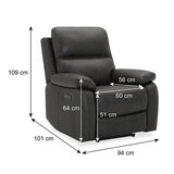 Gilman Creek Grey Leather Power Recliner