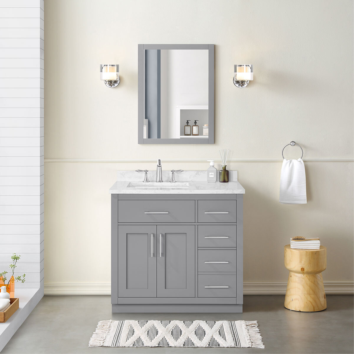 Ove Decors Alonso 91cm Freestanding Vanity in Grey Cost...