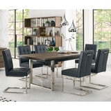 Bentley Designs Tivoli Cantilever Black Leather Dining Chairs, 2 Pack