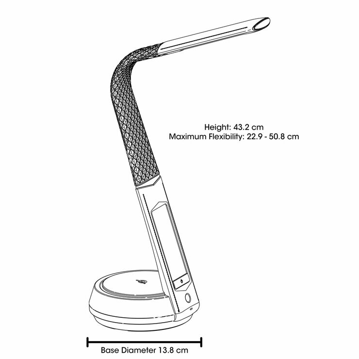 OttLite Wireless Charging LED Lamp with Colour Changing Base in White