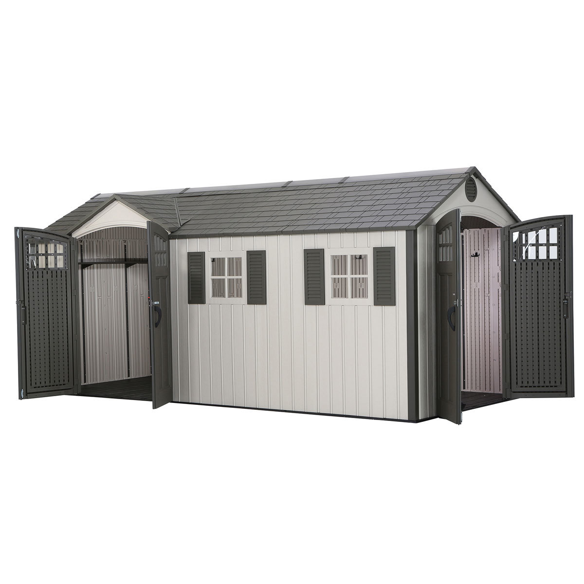 Lifetime 17.5ft x 8ft (5.3 x 2.4m) Dual Entry Outdoor Storage Shed - Model 60213