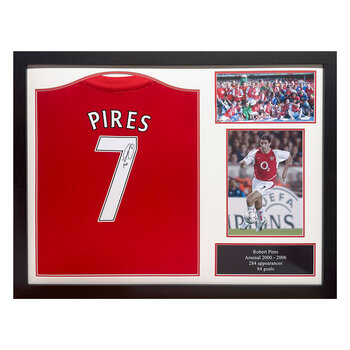 Robert Pires Signed Framed Arsenal Shirt