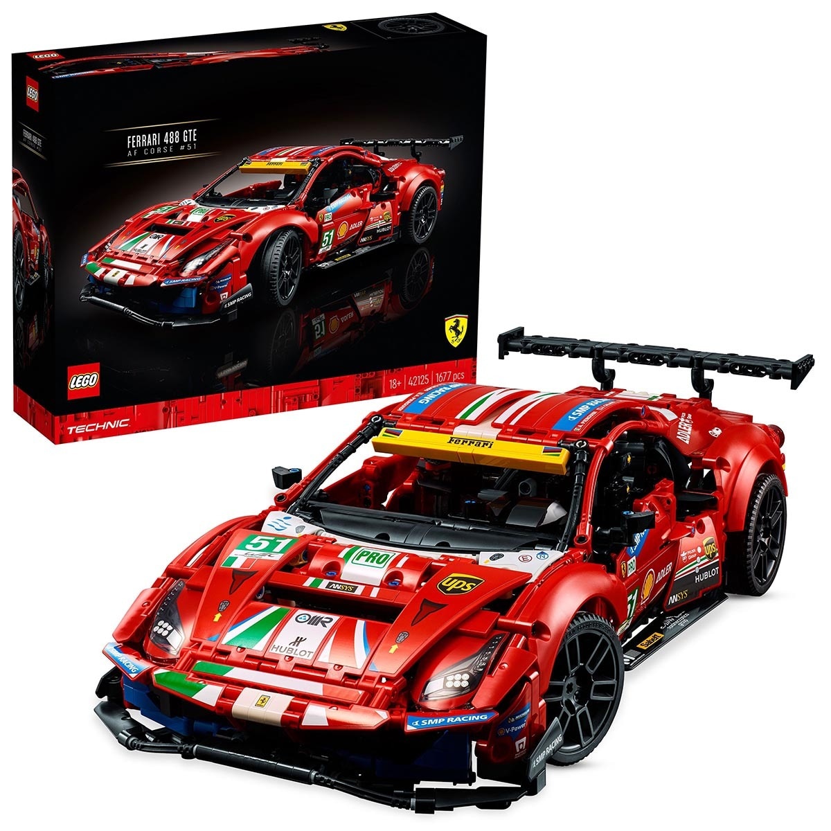 LEGO Technic Ferrari 488 GTE AF Corse #51- Model 42125 (18+ Years)