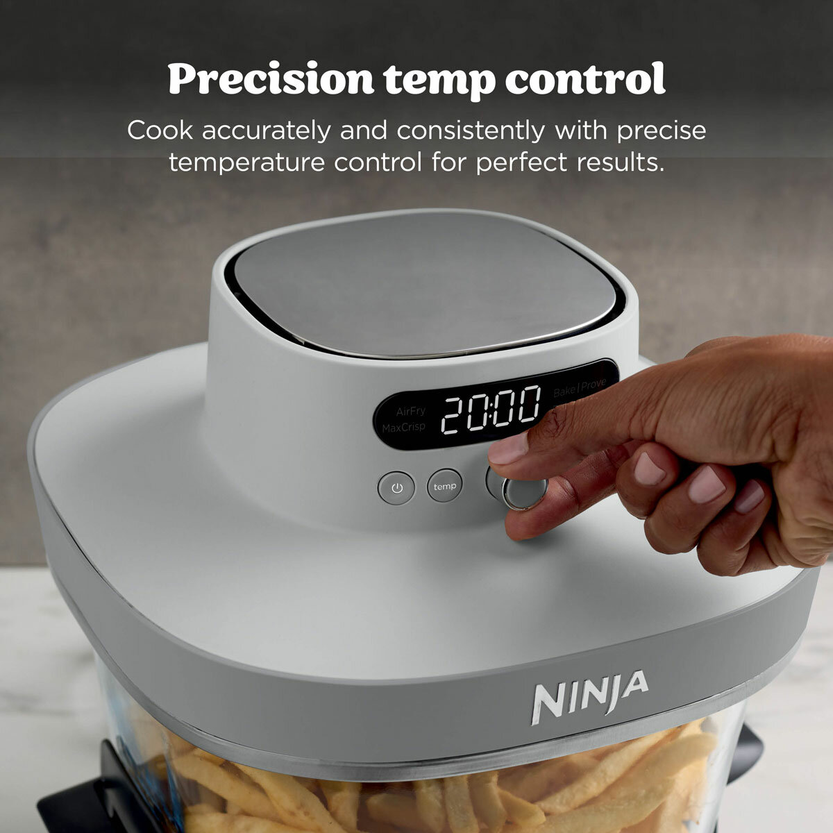 Ninja AS090UKWH 5-in-1 Portable Glass Air Fryer in White